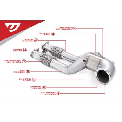 Unitronic Downpipe with Midpipes for 2.5TFSI EVO